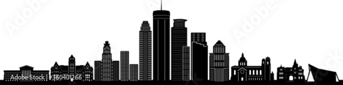 MINNEAPOLIS City Minnesota Skyline Silhouette Cityscape Vector