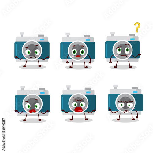 Cartoon character of camera with what expression
