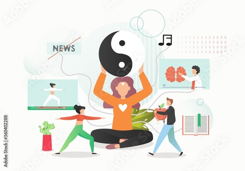 Mental health, vector flat style design illustration