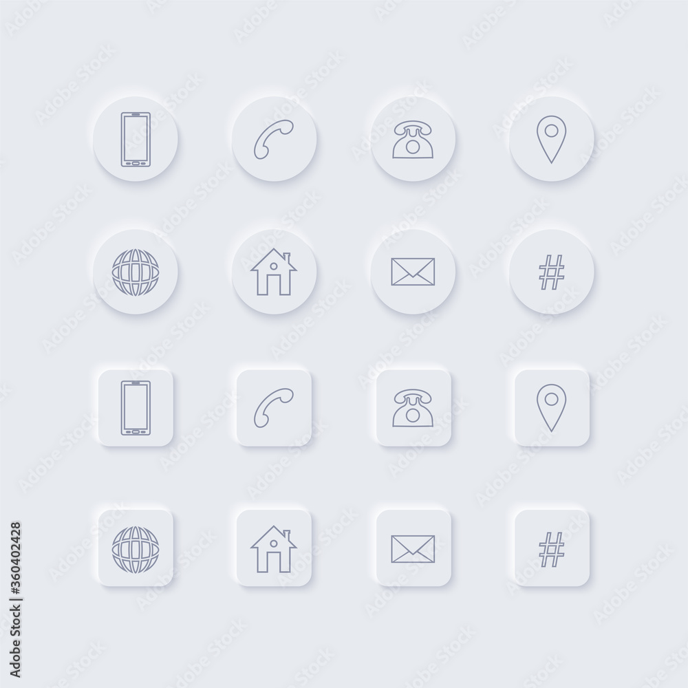 Icons collection for Business or Visiting cards Modern style Vector Design symbols Icons collection for Business or Visiting cards Modern style Vector Design symbols