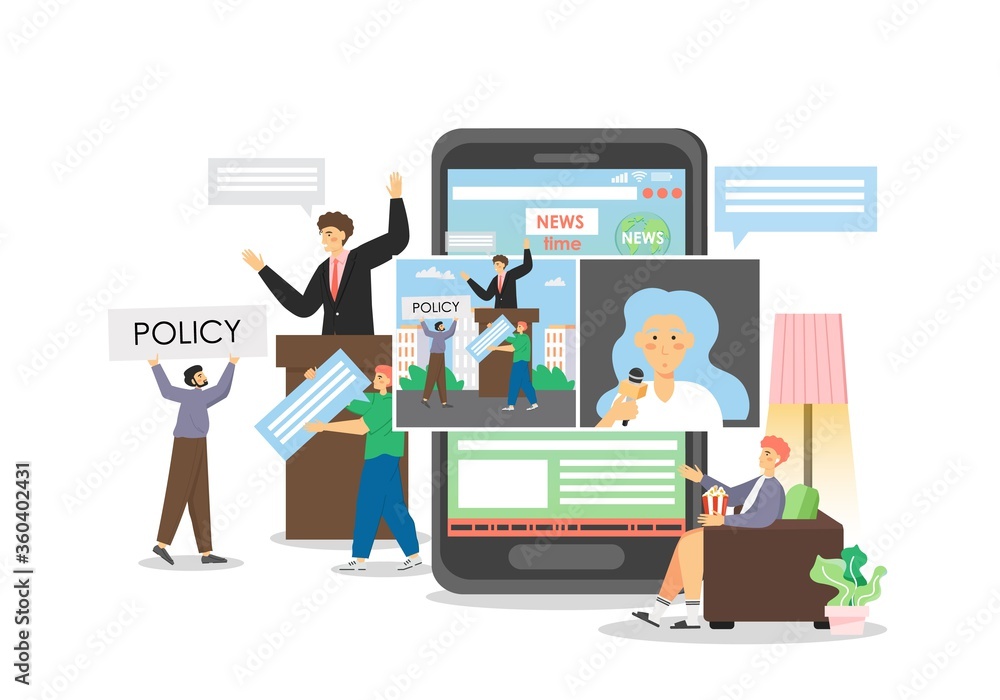 Politics and political news, vector flat style design illustration Politics and political news, vector flat style design illustration