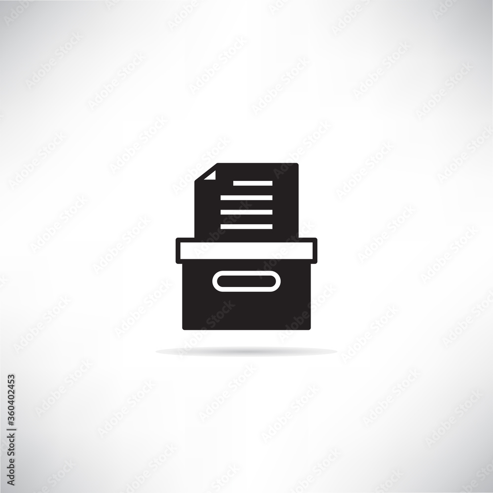 document in parcel box icon vector illustration on white background document in parcel box icon vector illustration on white background