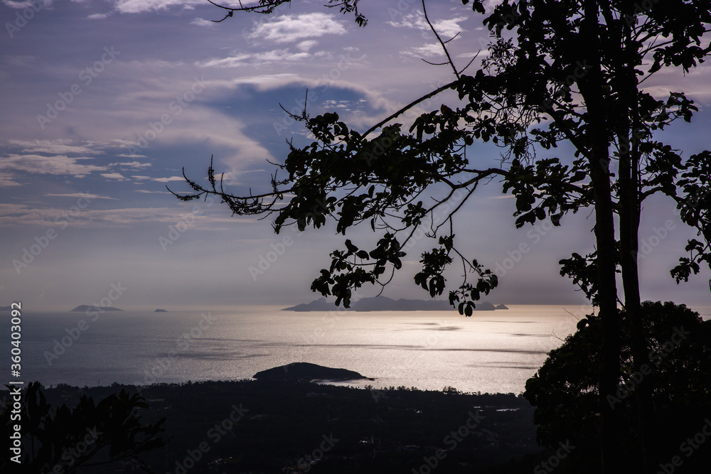 Viewpoint to the sea in sunset time at Koh Samui island, Thailand. Viewpoint to the sea in sunset time at Koh Samui island, Thailand.