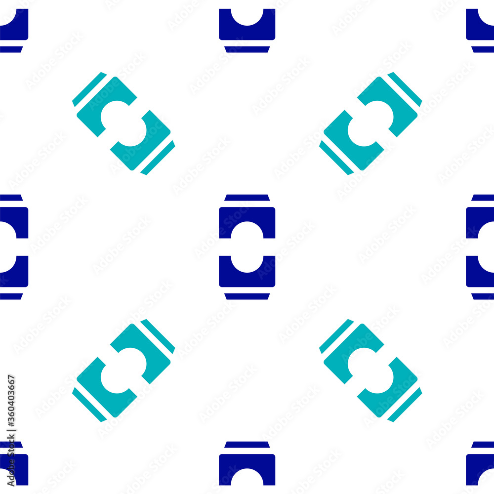 Blue Beer can icon isolated seamless pattern on white background. Vector Illustration. Blue Beer can icon isolated seamless pattern on white background. Vector Illustration.
