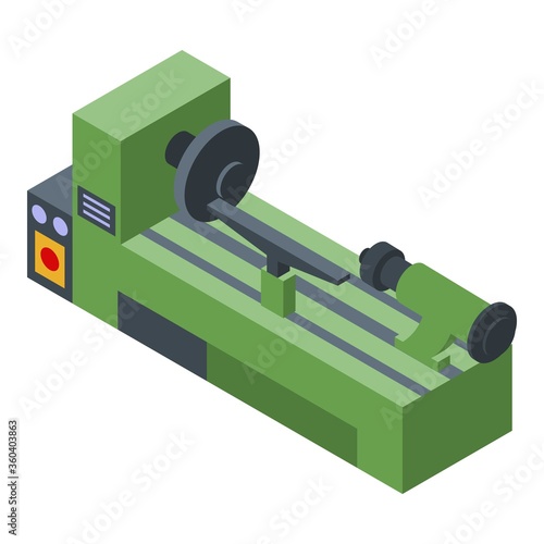 Lathe icon. Isometric of lathe vector icon for web design isolated on white background