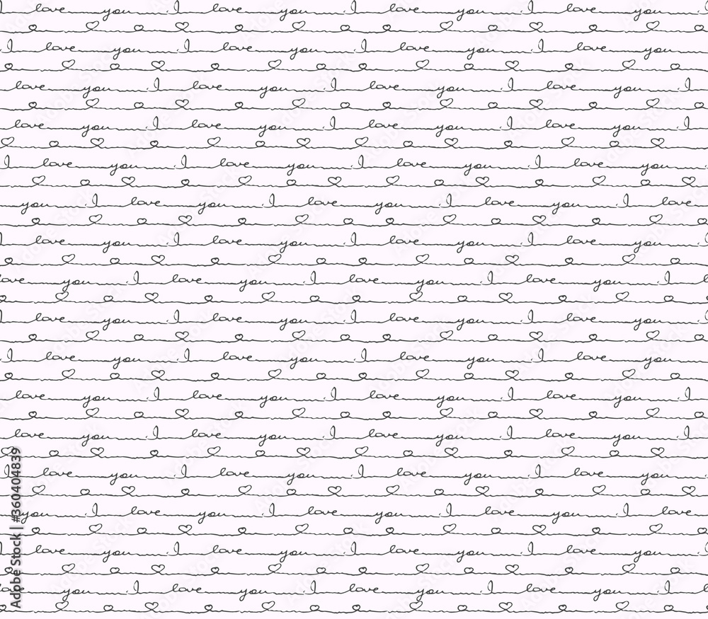 Handwritten I Love You pattern. vector heart. Love message background card. Craft paper texture. graphic illustration. Handwritten I Love You pattern. vector heart. Love message background card. Craft paper texture. graphic illustration.