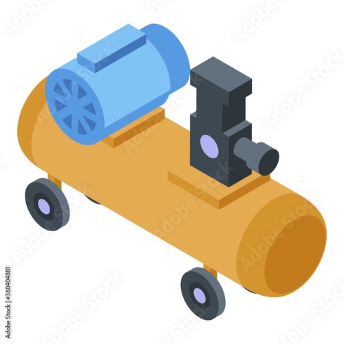 Car air compressor icon. Isometric of car air compressor vector icon for web design isolated on white background