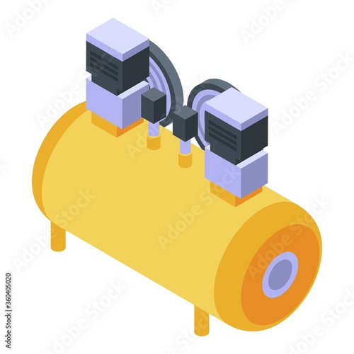Pressure air compressor icon. Isometric of pressure air compressor vector icon for web design isolated on white background