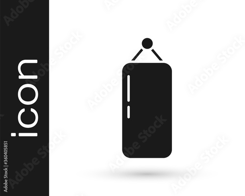 Grey Punching bag icon isolated on white background. Vector Illustration.