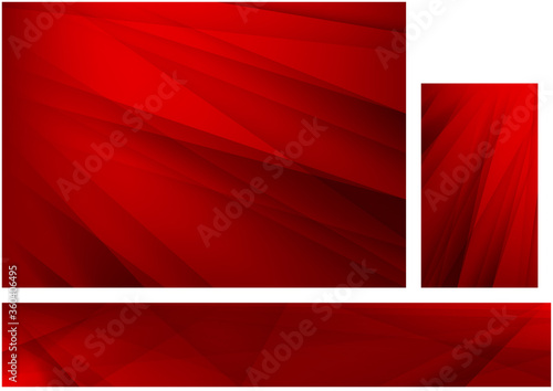Set of Abstract Red Backgro...