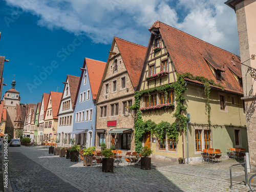Small streets and old houses in Rothenburg ob der Tauber, Germany