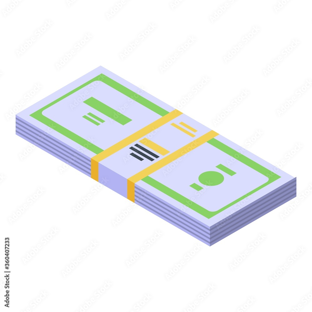 Manager money pack icon. Isometric of manager money pack vector icon for web design isolated on white background Manager money pack icon. Isometric of manager money pack vector icon for web design isolated on white background