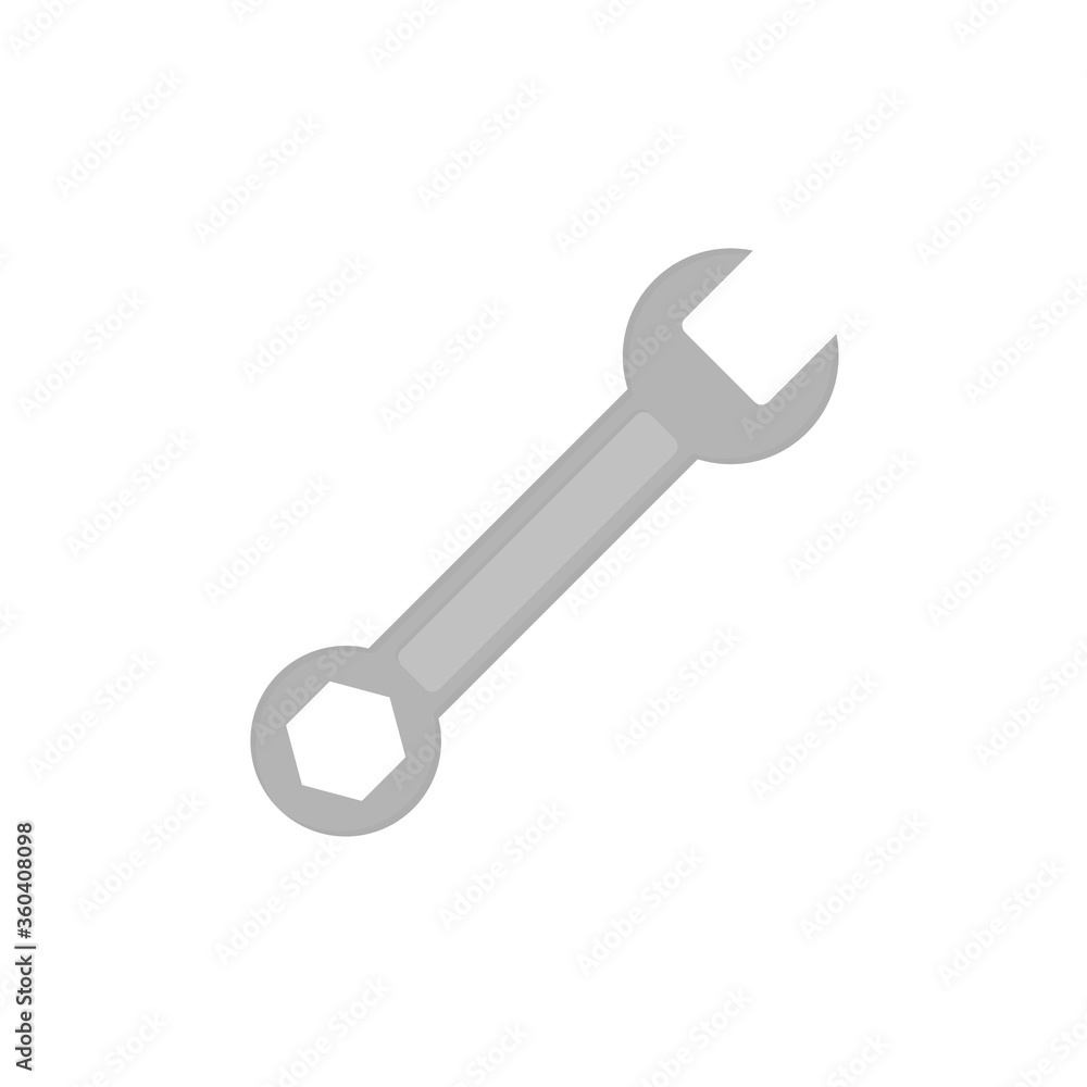 Wrench flat, spanner icon, vector illustration isolated on white background Wrench flat, spanner icon, vector illustration isolated on white background
