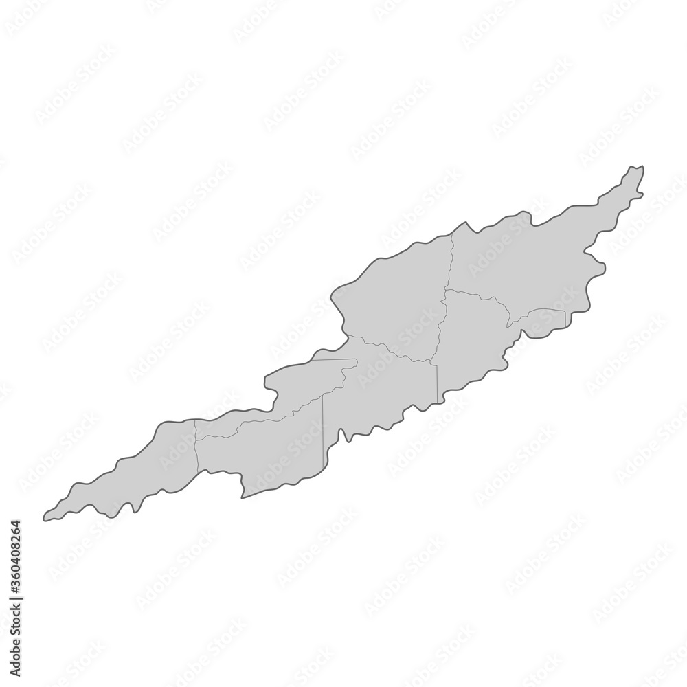 Map of Anguilla divided to regions. Outline map. Vector illustration.