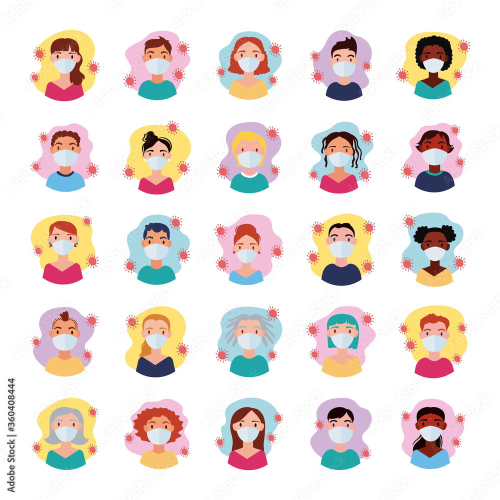 dirvesity people wearing medical mask block style dirvesity people wearing medical mask block style