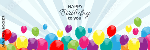 Happy birthday celebration, invitation card,  greeting with text, vector banner design