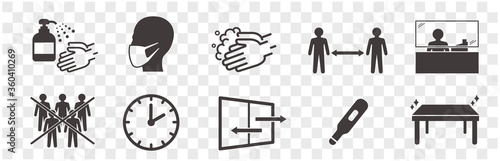  illustration of icons of coronavirus vector