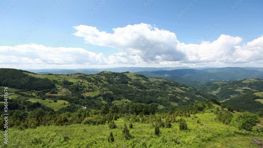 mountain landscape with blue sky and clouds, Serbia mountain landscape with blue sky and clouds, Serbia