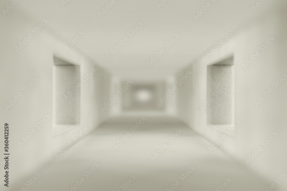 Fototapeta premium design element. 3d illustration. rendering. dark long scary tunnel concept background wallpaper