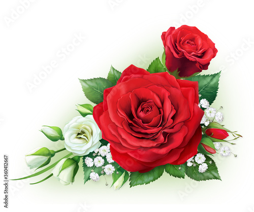 Small bouquet with red roses