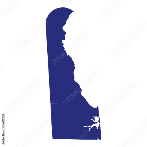 High Quality map of Delaware is a state of United States of America with borders of the counties