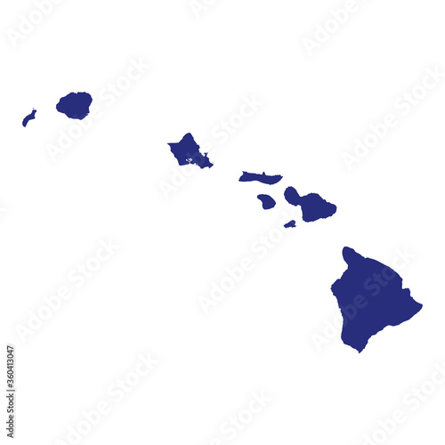 High Quality map of Hawaii is a state of United States of America with borders of the counties