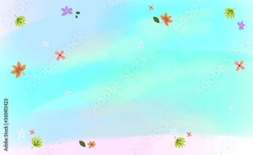 Spring background- sweet colour with flower and leaf. © Artsholic