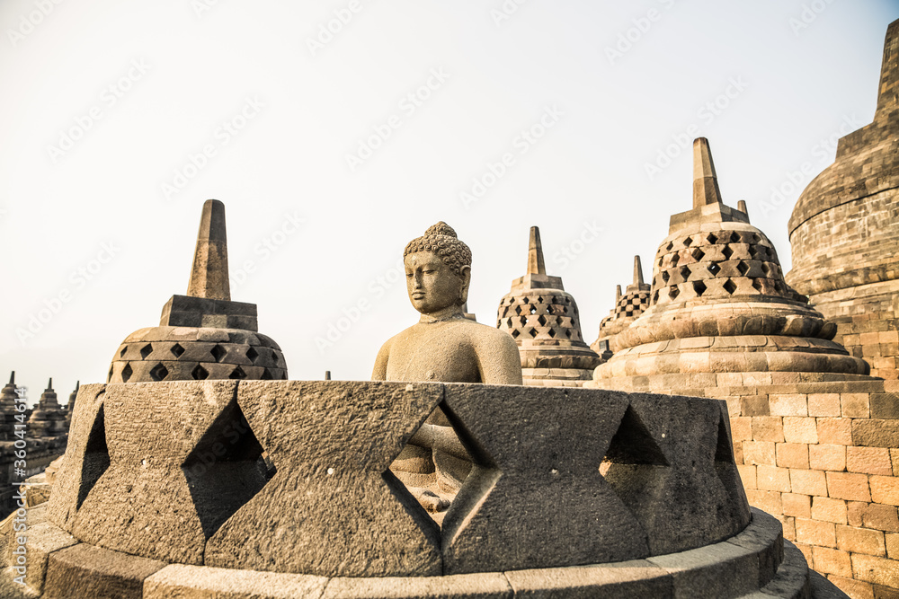 Buddha statue in the world's largest Buddhist Temple Borobudur taken at ...
