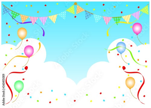 青空とフラッグ_フェスティバル背景