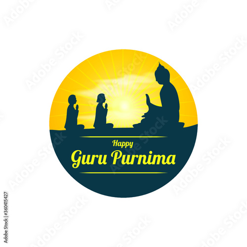 VECTOR ILLUSTRATION FOR INDIAN FESTIVAL GURU PURNIMA WRITTEN TEXT MEANS GURU PURNIMA