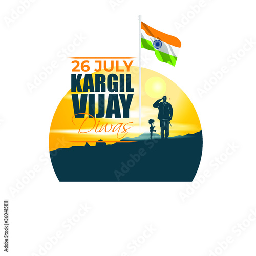 VECTOR ILLUSTRATION FOR 26 JULY VIJAY KARGIL DIWAS MEANS 26 JULY KARGIL (INDIAN BORDER PLACE NAME) VICTORY DAY