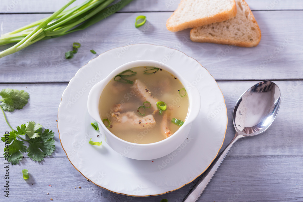 Fresh fish soup with ingredients and spices for cooking. Woodn background Fresh fish soup with ingredients and spices for cooking. Woodn background