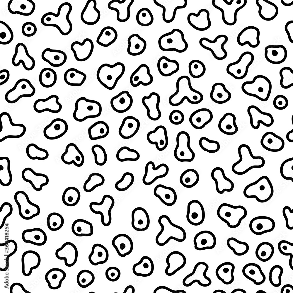 Seamless Black and White Coral Pattern. Abstract Background Design. simple shapes. minimalistic circles. for textile, fabrics, designs, prints