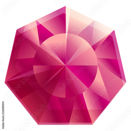 Pink ruby icon. Cartoon of pink ruby vector icon for web design isolated on white background