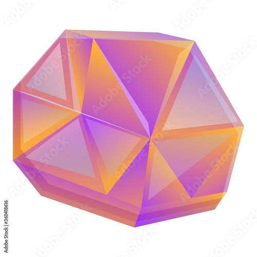 Crystal gem icon. Cartoon of crystal gem vector icon for web design isolated on white background