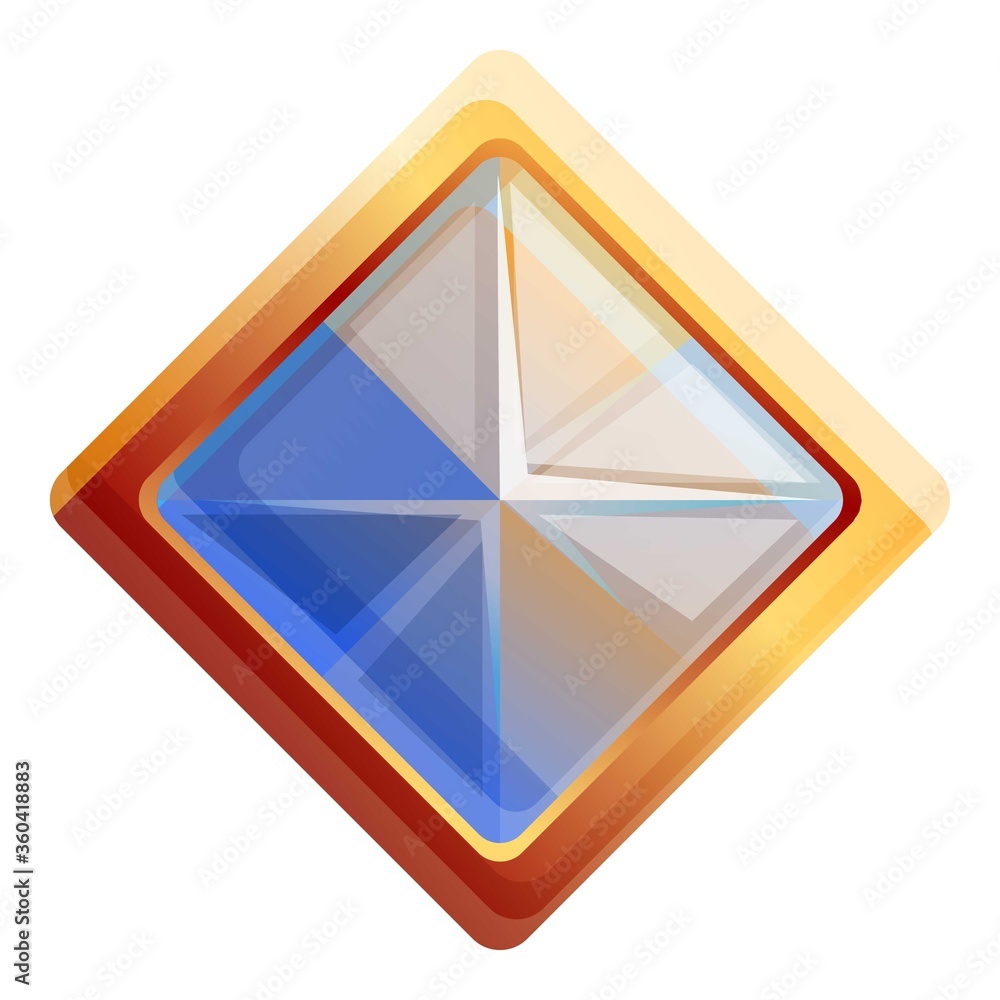 Amethyst gem icon. Cartoon of amethyst gem vector icon for web design isolated on white background Amethyst gem icon. Cartoon of amethyst gem vector icon for web design isolated on white background