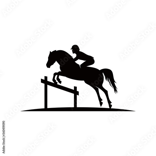 silhouette black horse logo vector.