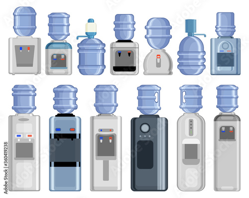 Water cooler vector cartoon set icon. Vector illustration bottle on white background. Isolated cartoon set icon water cooler.