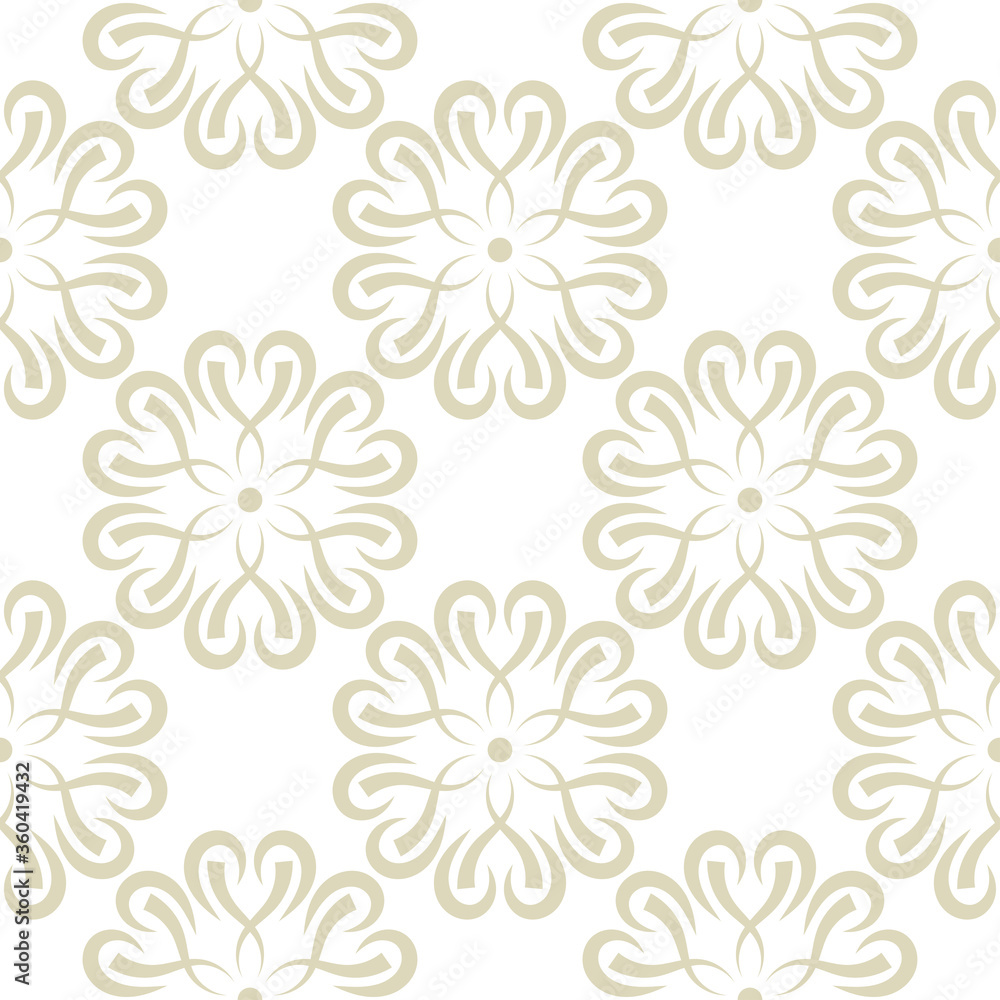 Seamless white background with olive green floral pattern Seamless white background with olive green floral pattern