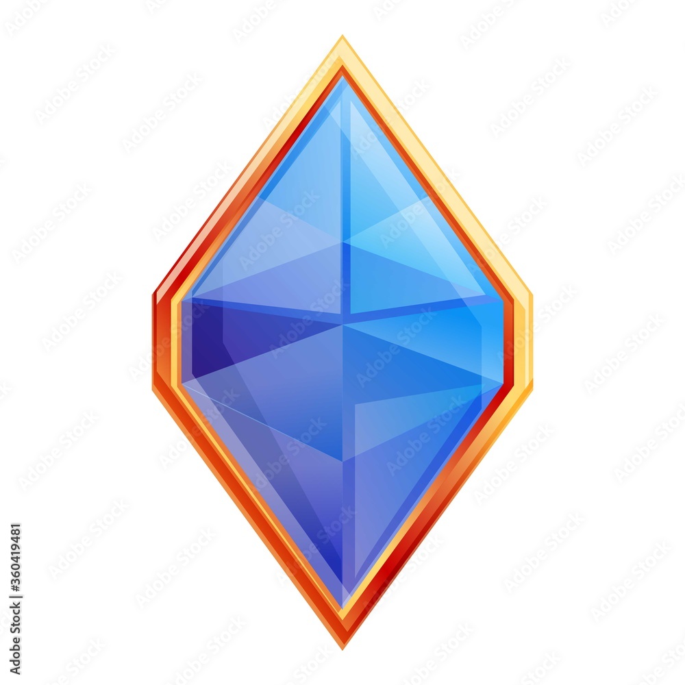 Blue precious gem icon. Cartoon of blue precious gem vector icon for web design isolated on white background Blue precious gem icon. Cartoon of blue precious gem vector icon for web design isolated on white background