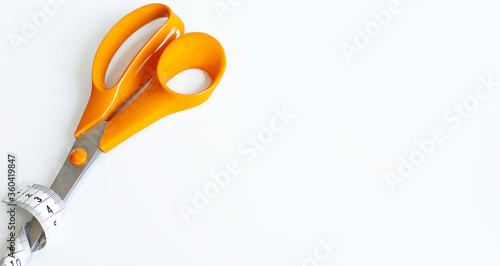 sewing objects on white background