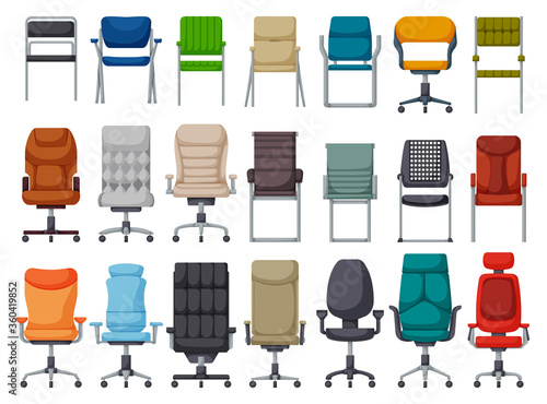Office chair vector cartoon set icon. Vector illustration armchair on white background. Isolated cartoon set icon office chair.