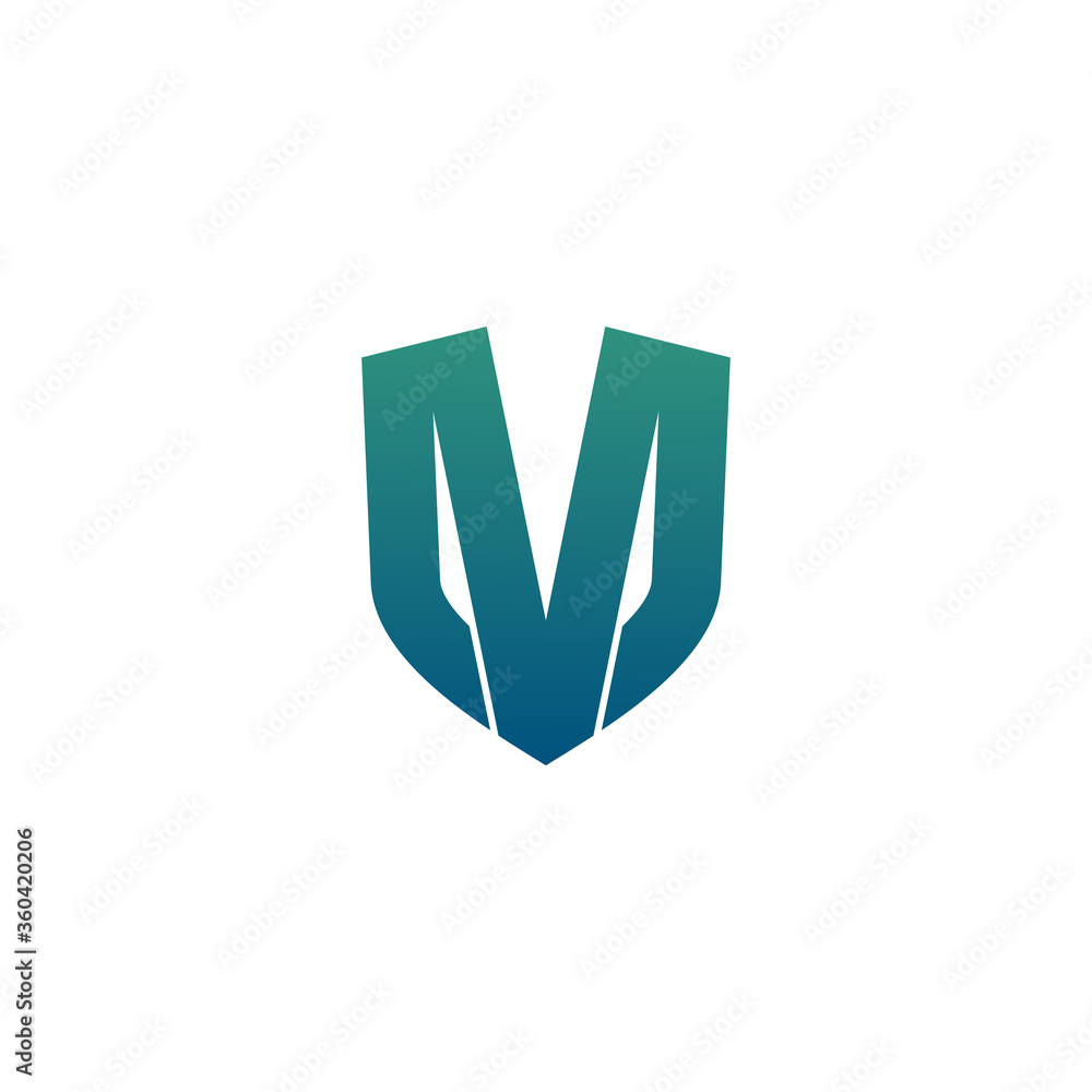 initial letter M logo and shield design template initial letter M logo and shield design template