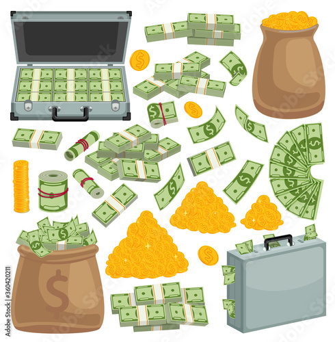 Cash vector cartoon set icon. Vector illustration banknote on white background. Isolated cartoon set icon cash.