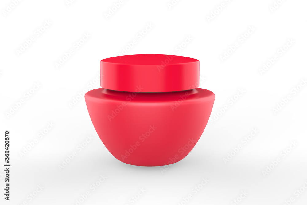 Cosmetic jar mock up isolated on white background - 3d illustration Cosmetic jar mock up isolated on white background - 3d illustration