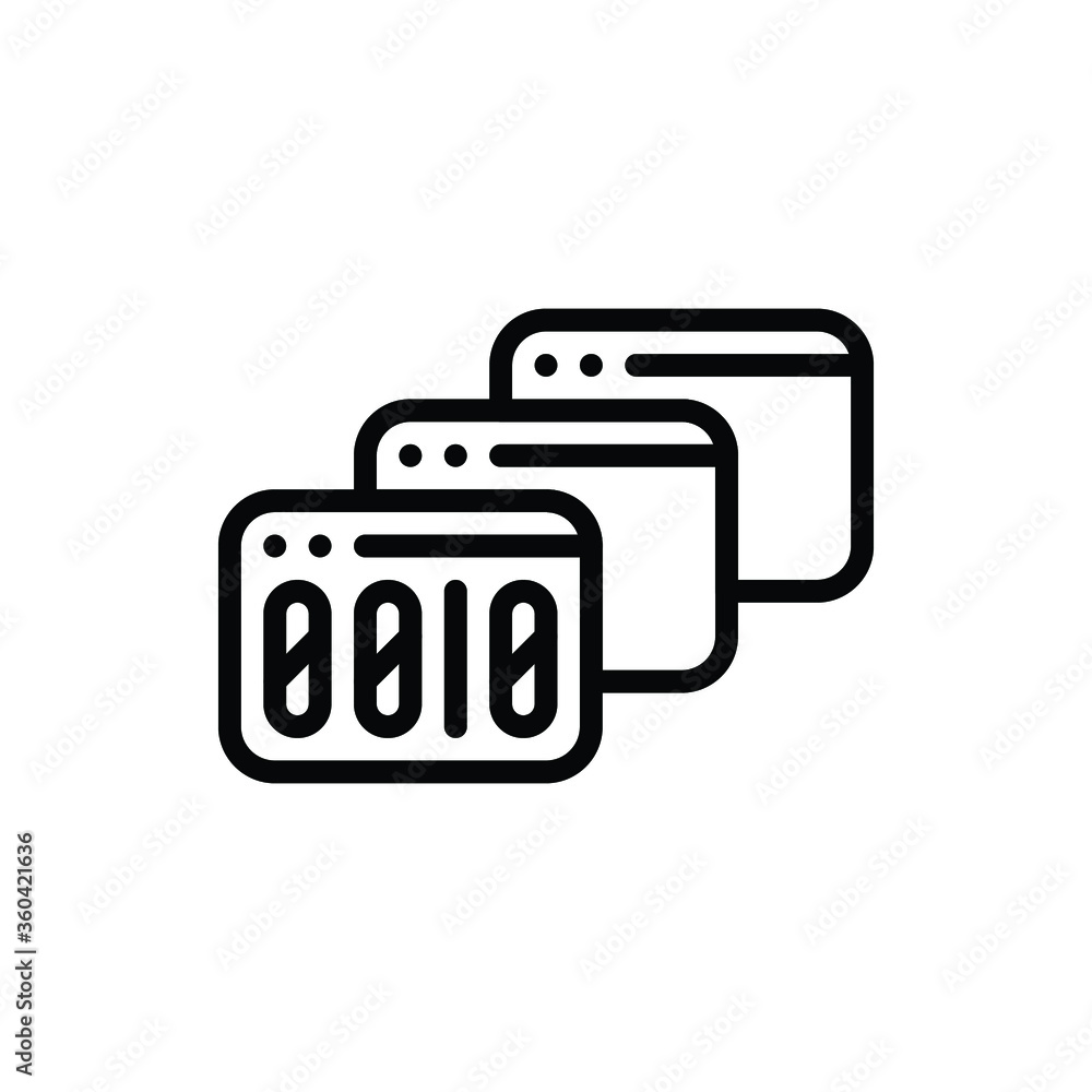 Multi tasking window programming icon logo vector. Editable stroke and pixel perfect. Multi tasking window programming icon logo vector. Editable stroke and pixel perfect.