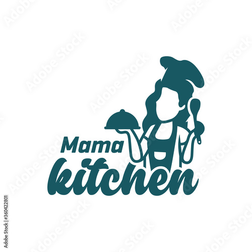Woman cooking vector logo
