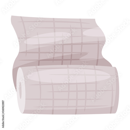 Medical Bandage Roller, First Aid Kit Equipment Vector Illustration on White Background