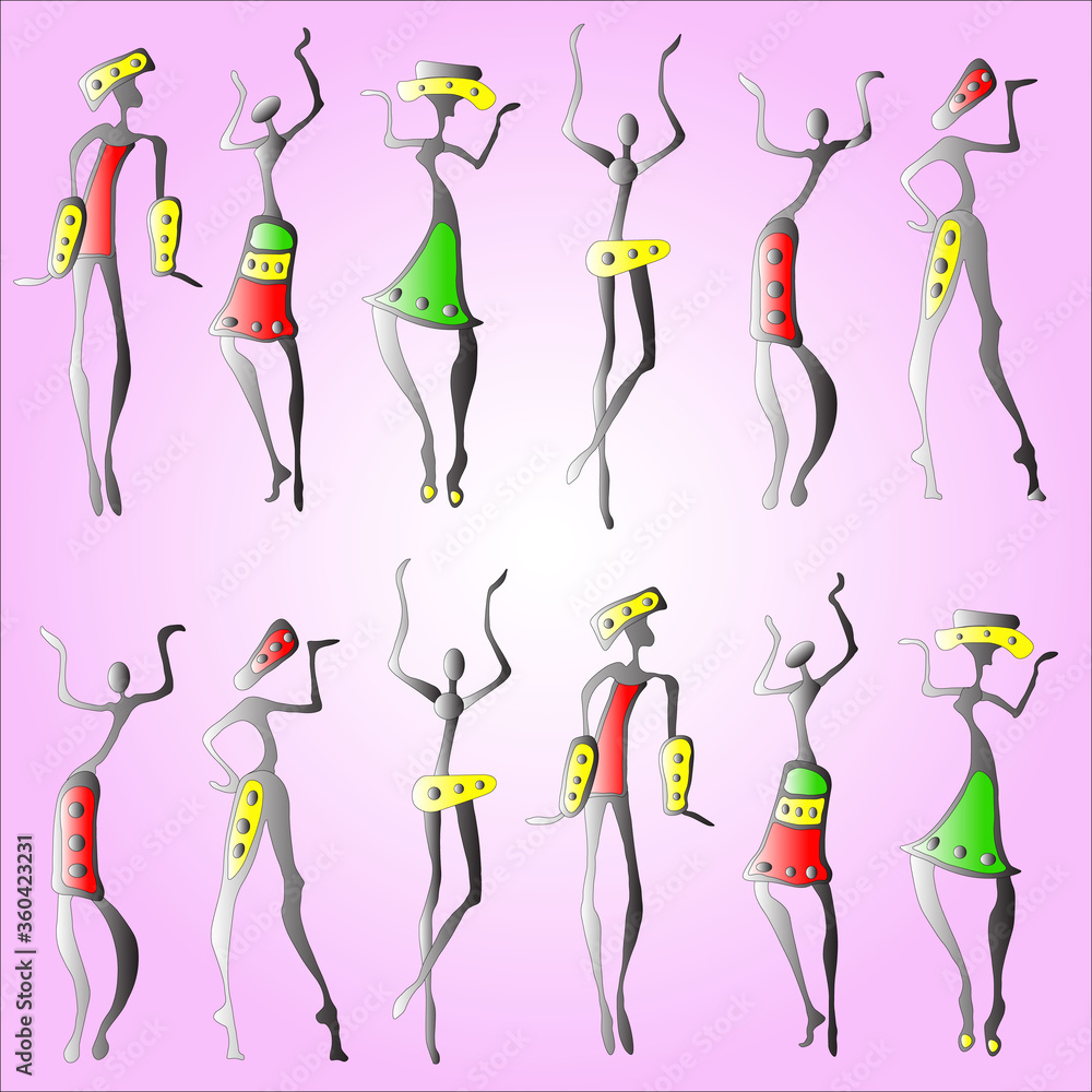 Fototapeta premium vector illustration of a dancing girl