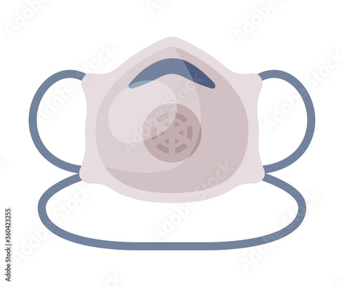 Medical Mask, Safety Breathing Protection Respirator Vector Illustration on White Background